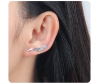 Silver Leaves Shaped Earrings EL-33